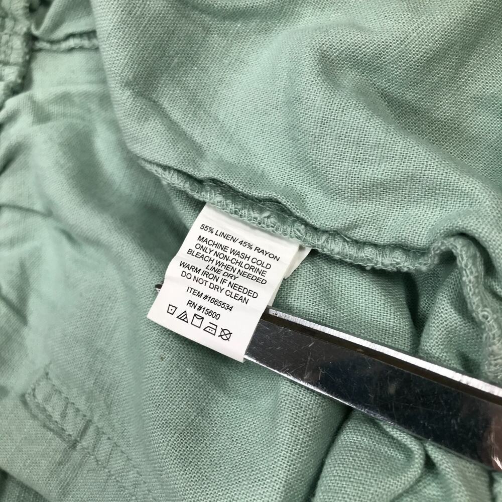 Briggs Womens XL Pull On Shorts Green Linen Blend Pockets Lightweight 5" NWT AW3 - Picture 3 of 7